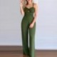 Szín: sötétzöld M - Női Solid Elegáns Szexi Cris Cross fűzős hátul Hollow Out Crop Top egyenes, rugalmas derékú