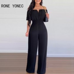 Szín: fekete M - Női, elegáns, tömör, rövid ujjú, slash gallérral, kis V nyakú, egyenes lábú, munkaruha