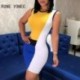 Szín: MULTI S - Női Alkalmi Tank Patchwork Ujjatlan Mini Bodycon szexi ruha