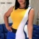 Szín: MULTI S - Női Alkalmi Tank Patchwork Ujjatlan Mini Bodycon szexi ruha