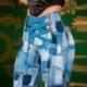 Szín: MULTI M - Női elegáns, magas derekú gombos Criss Cross Allover patchwork mintás vékony tavaszi és őszi