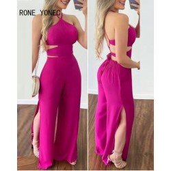 Szín: Rose Red XL - Női tömör, elegáns szexi kötőfék Cami Crop felső, magas iszapos, rugalmas derékrész, szexi