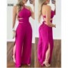 Szín: Rose Red XL - Női tömör, elegáns szexi kötőfék Cami Crop felső, magas iszapos, rugalmas derékrész, szexi