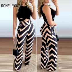 Szín: MULTI XL - Női Elegáns, tömör ujjatlan Crop felső és átöltözött alsórészek keresztben, magas derekú nadrág