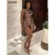 Szín: ezüst L - Egy váll Rögzített Römperek Női Body Szexi Ujjatlan Hát nélküli Party Clubwear Overallok Midnight