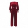 Szín: Piros XL - Elegáns divatos női üzleti formális jumpsuit Elegáns, mély V nyakú, teljes lámpás ujjú overál