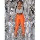 Szín: fukszia L - Egyedi tervezés, közepes derekú, egymásra helyezett leggings, női divat, rugalmas, magas, vékony,