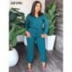 Szín: zöld L - Női irodai alsónadrág Női jumpsuit Alkalmi, lehajtható gallérral hosszú ujjú overál Utcai ruházat,