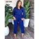 Szín: lila L - Női irodai alsónadrág Női jumpsuit Alkalmi, lehajtható gallérral hosszú ujjú overál Utcai ruházat,