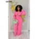 Szín: narancssárga M - Neon színű Bohemian Rompers Női Jumpsuit Sweet Girl Deep V nyakú, hosszú ujjú egyrészes overál