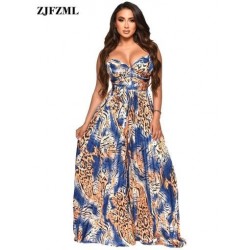 Szín: Multi XL - Bohém stílusú női jumpsuit Grafikus nyomtatású, mély V nyakú spagettipántos széles lábú overál