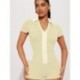 Szín: Khaki L - High Street Solid Fitness Rompers Női Jumpsuit Sexy Polo Nyakú, rövid ujjú cipzárral elöl Bodycon One