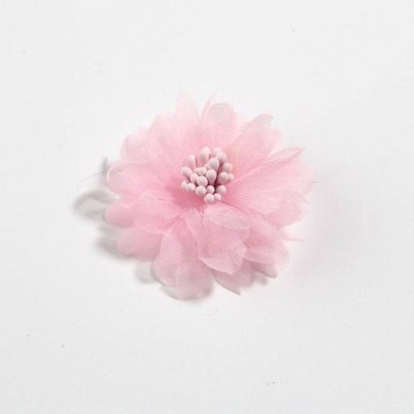 Szín: Rózsaszín klip nélkül - 10 DB 4CM 1,5&quot  új kis sifon virágok gyufával Központ fejpántokhoz Kiegészítők