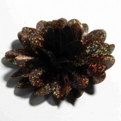 Szín: AB klip nélkül - 5 db 8 cm-es divatos flitterek sima aranyporos szövet virágok fejpántokhoz Kézzel készített