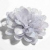 Szín: Ezüst klip nélkül - 5 db 8 cm-es divatos flitterek sima aranyporos szövet virágok fejpántokhoz Kézzel készített