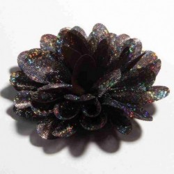 Szín: Barna klip nélkül - 5 db 8 cm-es divatos flitterek sima aranyporos szövet virágok fejpántokhoz Kézzel készített