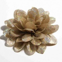 Szín: Khaki klip nélkül - 5 DB 8CM divatos flitterek sima aranyporos szövet virágok fejpántokhoz Kézzel készített