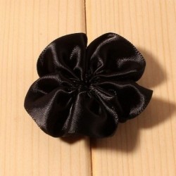 Fekete szín - 10db/tétel 2&quot  16 színű hajkapcsok szatén szalag szirom virág hajhoz kiegészítők mesterséges fodros