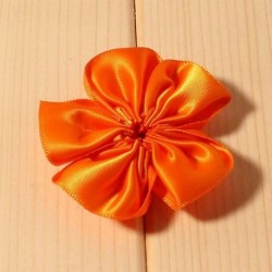 Szín: narancs - 10db/tétel 2&quot  16 színű hajkapcsok szatén szalag szirom virág hajhoz kiegészítők mesterséges