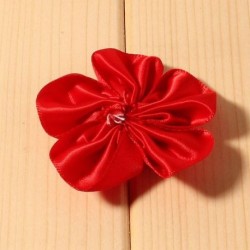 Piros szín - 10db/tétel 2&quot  16 színű hajkapcsok szatén szalag szirom virág hajhoz kiegészítők mesterséges fodros