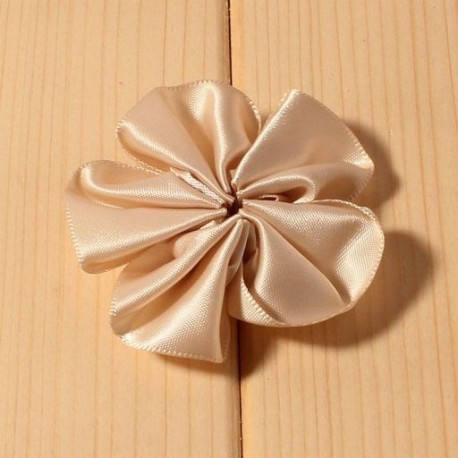 Szín: bézs - 10db/tétel 2&quot  16 színű hajkapcsok szatén szalag szirom virág hajhoz kiegészítők mesterséges fodros