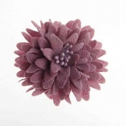 Szín: poros rózsaszín, klip nélkül - 5 DB 7,5 cm-es 3&quot  csipkeszövet virágok Boutique fejpántokhoz Sifon fejfedő