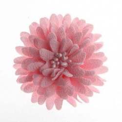 Szín: Rózsaszín klip nélkül - 5 DB 7,5 cm-es 3&quot  csipkeszövet virágok Boutique fejpántokhoz Sifon fejfedő esküvői