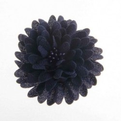 Szín: Navy klip nélkül - 5 DB 7,5 cm-es 3&quot  csipkeszövet virágok Boutique fejpántokhoz Sifon fejfedő esküvői