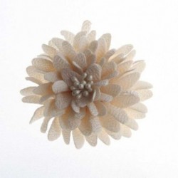 Szín: Bézs klip nélkül - 5 DB 7,5 cm-es 3&quot  csipkeszövet virágok Boutique fejpántokhoz Sifon fejfedő esküvői