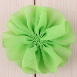 Szín: zöld klip nélkül - 10db 6,5cm 15szín DIY tömör sifon balerina hajvirág klipekkel Kiegészítők Műszövet