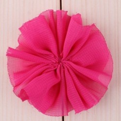 Szín: Fukszia klip nélkül - 10db 6,5cm 15szín DIY tömör sifon balerina hajvirág klipekkel Kiegészítők Műszövet