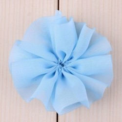 Szín: BabyBlue klip nélkül - 10db 6,5cm 15szín DIY tömör sifon balerina hajvirág klipekkel Kiegészítők Műszövet