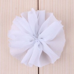 Szín: fehér klip nélkül - 10db 6,5cm 15szín DIY tömör sifon balerina hajvirág klipekkel Kiegészítők Műszövet