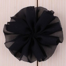 Szín: fekete klip nélkül - 10db 6,5cm 15szín DIY tömör sifon balerina hajvirág klipekkel Kiegészítők Műszövet