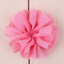 Szín: őszibarack klip nélkül - 10db 6,5cm 15szín DIY tömör sifon balerina hajvirág klipekkel Kiegészítők Műszövet