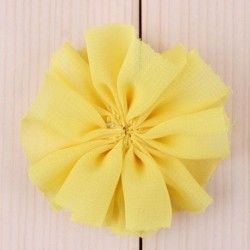 Szín: sárga klip nélkül - 10db 6,5cm 15szín DIY tömör sifon balerina hajvirág klipekkel Kiegészítők Műszövet