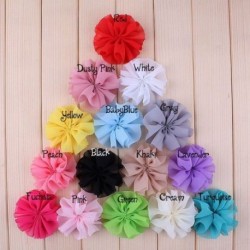 Szín: Keverjük össze klip nélkül - 10db 6,5cm 15szín DIY tömör sifon balerina hajvirág klipekkel Kiegészítők