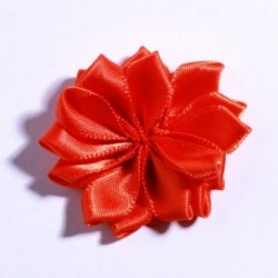 Szín: narancs - 10 DB 4CM művirág szatén virágok DIY virágcsokor hajkiegészítőkhöz Rozetta hegyes virág hajcsat