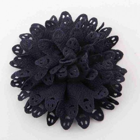 Szín: Navy klip nélkül - 5 DB 8,5 cm-es 3,4&quot  Beauty Handmde Fabric Virágok Hajhoz Kiegészítők Sifon hajvirág