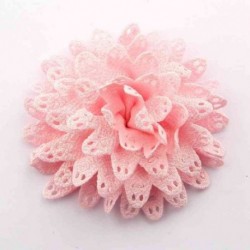 Szín: Rózsaszín klip nélkül - 5 DB 8,5 cm-es 3,4&quot  Beauty Handmde Fabric Virágok Hajhoz Kiegészítők Sifon hajvirág