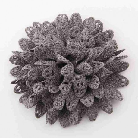 Szín: szürke klip nélkül - 5 DB 8,5 cm-es 3,4&quot  Beauty Handmde Fabric Virágok Hajhoz Kiegészítők Sifon hajvirág