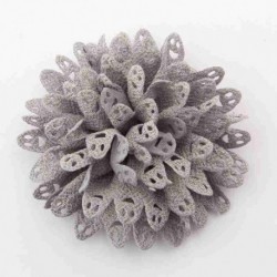 Szín: Ezüst klip nélkül - 5 DB 8,5 cm-es 3,4&quot  Beauty Handmde Fabric Virágok Hajhoz Kiegészítők Sifon hajvirág