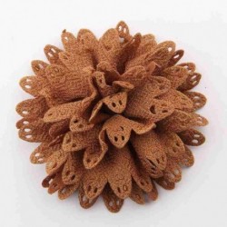 Szín: Barna klip nélkül - 5 DB 8,5 cm-es 3,4&quot  Beauty Handmde Fabric Virágok Hajhoz Kiegészítők Sifon hajvirág