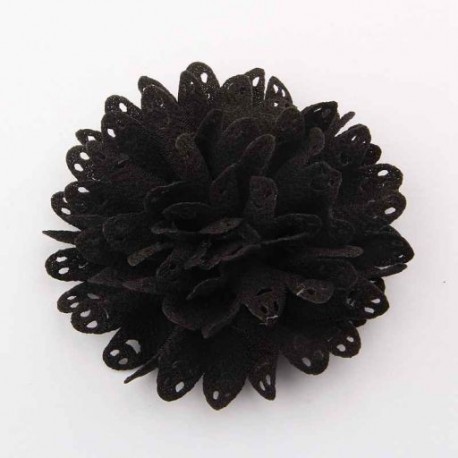 Szín: fekete klip nélkül - 5 DB 8,5 cm-es 3,4&quot  Beauty Handmde Fabric Virágok Hajhoz Kiegészítők Sifon hajvirág