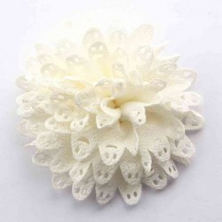 Szín: Ivory Clip nélkül - 5 DB 8,5 cm-es 3,4&quot  Beauty Handmde Fabric Virágok Hajhoz Kiegészítők Sifon hajvirág