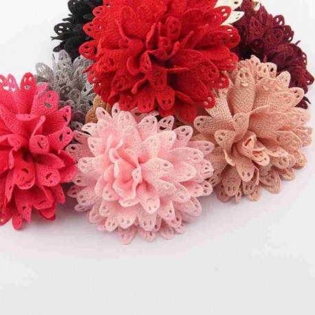 Szín: keverje össze a színeket klip nélkül - 5 DB 8,5 cm-es 3,4&quot  Beauty Handmde Fabric Virágok Hajhoz Kiegészítők