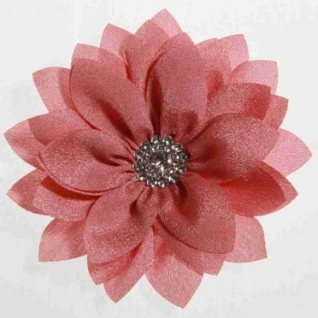 Szín: Dusty Pink - 5 DB 8,5 cm-es 3,4 hüvelykes lótusz sifon virágok gombbal lányoknak fejpántok Műszövet virág