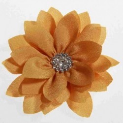 Szín: arany - 5 DB 8,5 cm-es 3,4 hüvelykes lótusz sifon virágok gombbal lányoknak fejpántok Műszövet virág