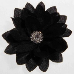 Fekete szín - 5 DB 8,5 cm-es 3,4 hüvelykes lótusz sifon virágok gombbal lányoknak fejpántok Műszövet virág