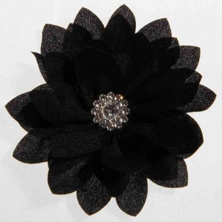 Fekete szín - 5 DB 8,5 cm-es 3,4 hüvelykes lótusz sifon virágok gombbal lányoknak fejpántok Műszövet virág